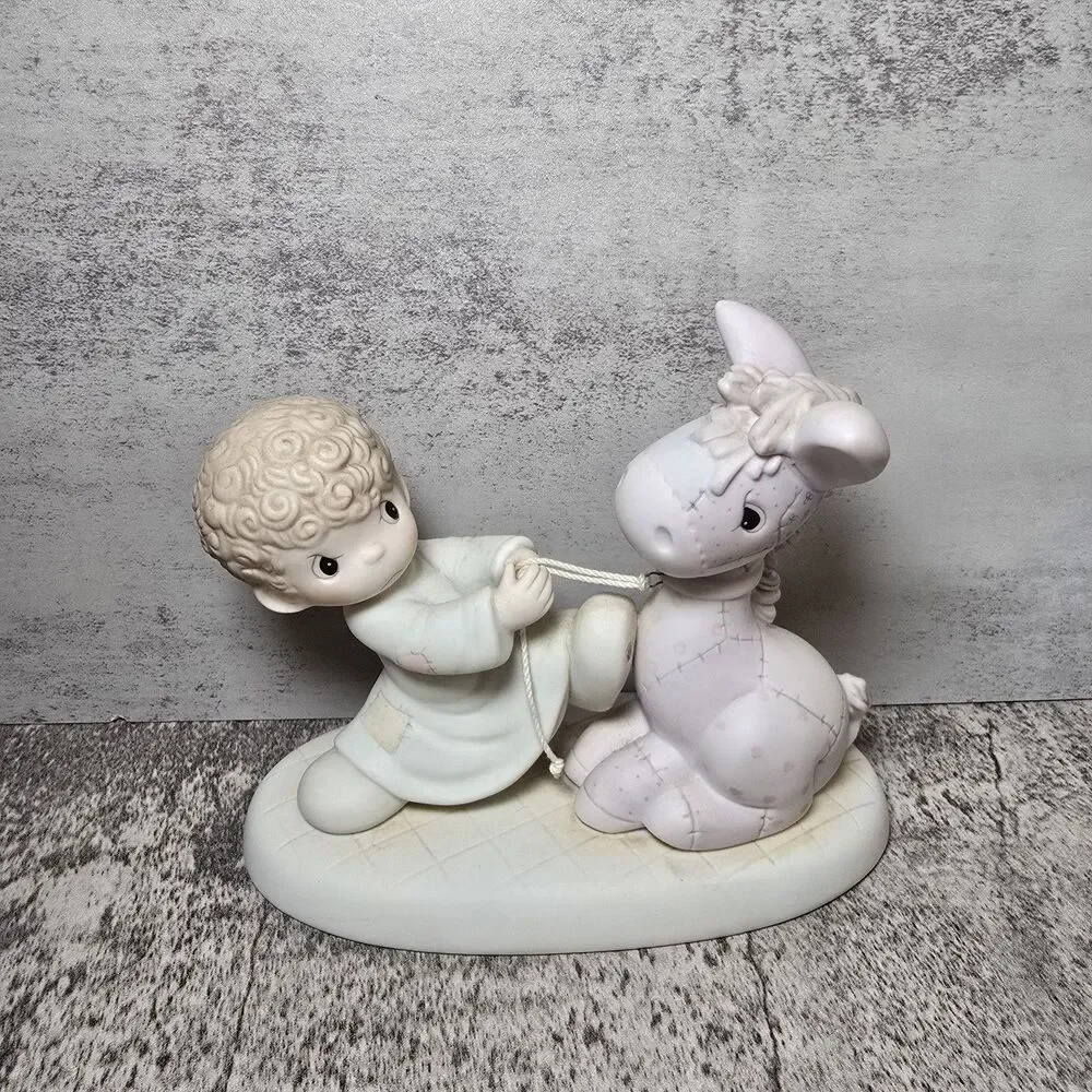 Precious Moments  We're Pulling For You 1987 Enesco Tag Pamphlet #106151 Donkey